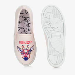 KENZO KIDS-ترينرز سهل الإنتعال قماش لون زهري للبنات | Childrensalon Outlet