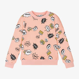 KENZO KIDS-Girls Pink Graphic Cotton Sweatshirt | Childrensalon Outlet