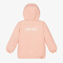 KENZO KIDS-Girls Pink Hooded Coat | Childrensalon Outlet