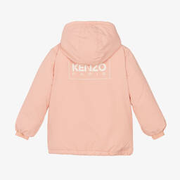 KENZO KIDS-Girls Pink Hooded Coat | Childrensalon Outlet