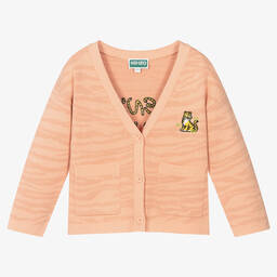 KENZO KIDS-Girls Pink KOTORA Tiger Stripes Cardigan | Childrensalon Outlet