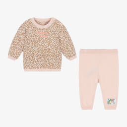 KENZO KIDS-Girls Pink Leopard Knit Set | Childrensalon Outlet