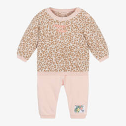 KENZO KIDS-Girls Pink Leopard Knit Set | Childrensalon Outlet