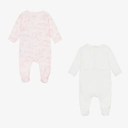 KENZO KIDS-Розовые комбинезоны из органического хлопка (2шт.) | Childrensalon Outlet