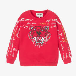 KENZO KIDS-Girls Pink Tiger Sweatshirt | Childrensalon Outlet
