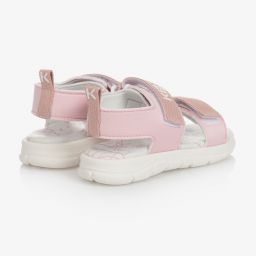 كينزو كيدز-صندل أطفال بناتي قماش لون زهري باهت | Childrensalon Outlet