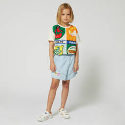 KENZO KIDS-شورت قطني أزرق مرح للبنات | Childrensalon Outlet