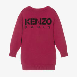 KENZO KIDS-Girls Purple Knit Boke Flower Dress | Childrensalon Outlet