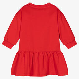 KENZO KIDS-فستان أطفال بناتي قطن عضوي لون أحمر | Childrensalon Outlet