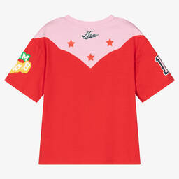 KENZO KIDS-Girls Red Cotton Varsity T-Shirt | Childrensalon Outlet