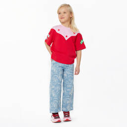 KENZO KIDS-Girls Red Cotton Varsity T-Shirt | Childrensalon Outlet