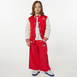 KENZO KIDS-Girls Red Dragon Cotton Trousers | Childrensalon Outlet