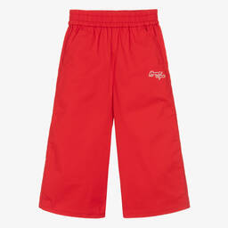 KENZO KIDS-Girls Red Dragon Cotton Trousers | Childrensalon Outlet