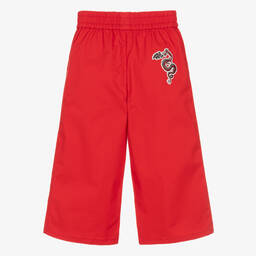 KENZO KIDS-Girls Red Dragon Cotton Trousers | Childrensalon Outlet