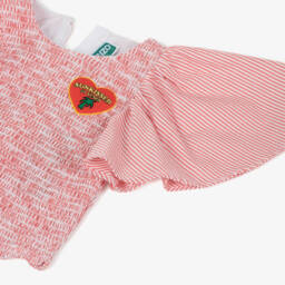 KENZO KIDS-Girls Red Stripe Woven Top | Childrensalon Outlet