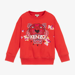 KENZO KIDS-Girls Red Tiger Sweatshirt | Childrensalon Outlet