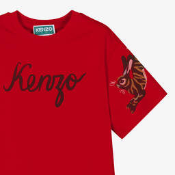 KENZO KIDS-Girls Red Top & Ivory Rabbit Dress Set | Childrensalon Outlet