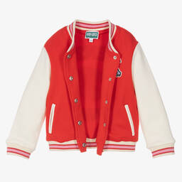 KENZO KIDS-Girls Red Varsity Tiger Baseball Jacket | Childrensalon Outlet
