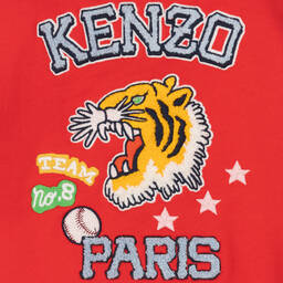 KENZO KIDS-Girls Red Varsity Tiger Baseball Jacket | Childrensalon Outlet