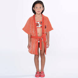 KENZO KIDS-Girls Red & White Poppy Logo Bikini | Childrensalon Outlet