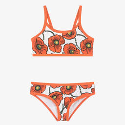 KENZO KIDS-Girls Red & White Poppy Logo Bikini | Childrensalon Outlet