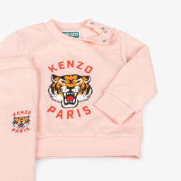 KENZO KIDS-Girls Rosy Cotton Tiger Ensemble | Childrensalon Outlet