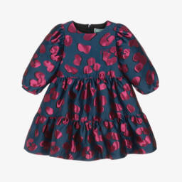 KENZO KIDS-Girls Satin Leopard Print Dress | Childrensalon Outlet