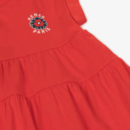 KENZO KIDS-Girls Scarlet Floral Cotton Dress | Childrensalon Outlet