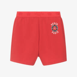 KENZO KIDS-Girls Scarlet Floral Logo Jersey Shorts | Childrensalon Outlet