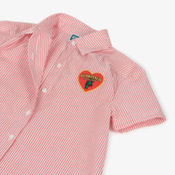 KENZO KIDS-Girls Scarlet Striped Cotton Frock | Childrensalon Outlet