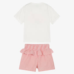 KENZO KIDS-Летний комплект полосатых хлопковых шорт для девочек | Childrensalon Outlet