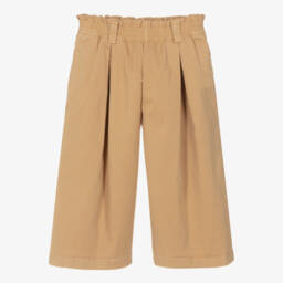 KENZO KIDS-Girls Tan Cotton Twill Culottes | Childrensalon Outlet