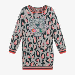 KENZO KIDS-Girls Tiger Knitted Dress | Childrensalon Outlet