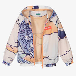 KENZO KIDS-Бело-синяя куртка с капюшоном | Childrensalon Outlet