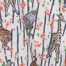 KENZO KIDS-Girls White Cotton Bamboo Print Dress | Childrensalon Outlet