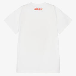KENZO KIDS-Girls White Cotton Graphic Dress | Childrensalon Outlet