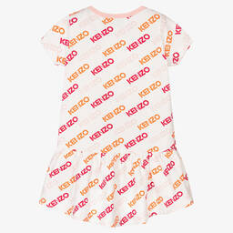 KENZO KIDS-Белое хлопковое платье для девочек | Childrensalon Outlet