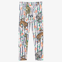 KENZO KIDS-ليغنغز قطن جيرسي لون أبيض للبنات | Childrensalon Outlet