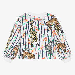 KENZO KIDS-Girls White Cotton Logo Sweatshirt  | Childrensalon Outlet
