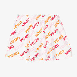 KENZO KIDS-Girls White Cotton Piqué Logo Skirt | Childrensalon Outlet