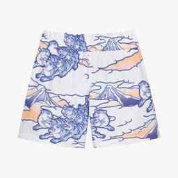 KENZO KIDS-Girls White Cotton Poplin Shorts | Childrensalon Outlet