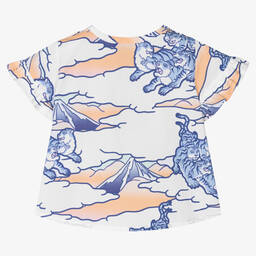 KENZO KIDS-تيشيرت أطفال بناتي قطن بوبلين لون أبيض | Childrensalon Outlet