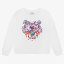 KENZO KIDS-Белый хлопковый свитшот с тигром | Childrensalon Outlet