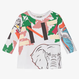 KENZO KIDS-Girls White Cotton Top | Childrensalon Outlet