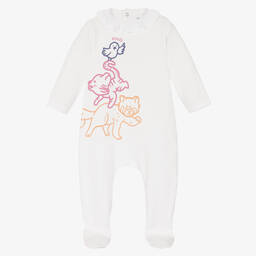 KENZO KIDS-Girls White Organic Cotton Babygrow | Childrensalon Outlet