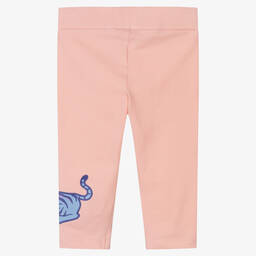 كينزو كيدز-طقم ليغنغز قطن بوبلين لون زهري وأبيض | Childrensalon Outlet