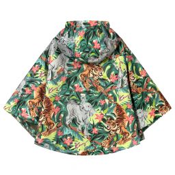 KENZO KIDS-Зеленый компактный кейп с тиграми | Childrensalon Outlet
