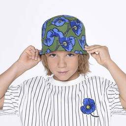 KENZO KIDS-Green Poppy Reversible Bucket Hat | Childrensalon Outlet