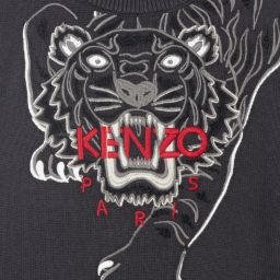 KENZO KIDS-كنزة قطن وكشمير محبوك لون رمادي للأولاد | Childrensalon Outlet