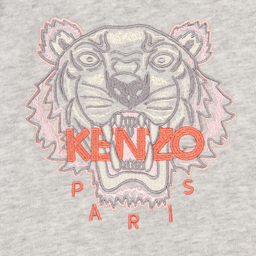 KENZO KIDS-Grey Tiger Baby Sweatshirt | Childrensalon Outlet